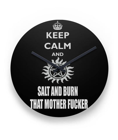 Supernatural Salt And Burn Wall Clock 11" Round Wall Clock