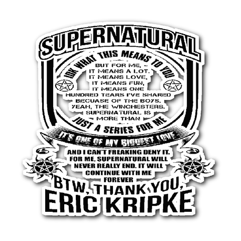 Eric Kripke - Sticker - Stickers - Supernatural-Sickness
