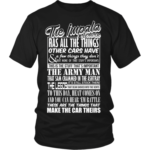 The Impala Has All The Things - Apparel - T-shirt - Supernatural-Sickness - 1