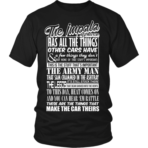 The Impala Has All The Things - Apparel - T-shirt - Supernatural-Sickness - 1