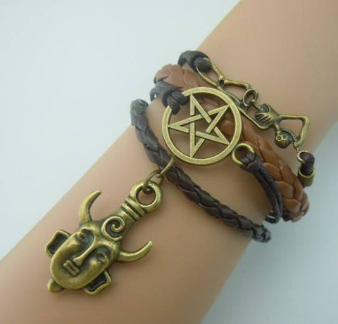 Supernatural - Deans Protection Amulet Leather Charm Bracelet (Free Shipping) - Bracelet - Supernatural-Sickness