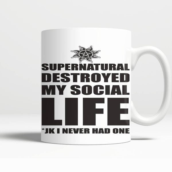 Supernatural Destroyed My Social Life - Mug - Drinkwear - Supernatural-Sickness - 3