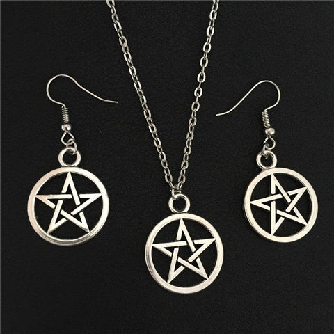 Jewelry - Supernatural Silver Pentagram Jewelry Set (Free Shipping)