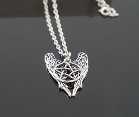 Angel Wings Pentagram Pendant Necklace (Free Shipping) - Necklace - Supernatural-Sickness - 1