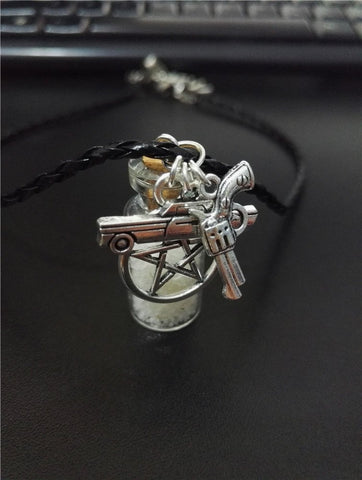 Salt Protection With Charms Leather Necklace - Necklace - Supernatural-Sickness