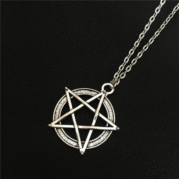Silver/Bronze Pentagram Necklace (Free Shipping) - Necklace - Supernatural-Sickness - 2