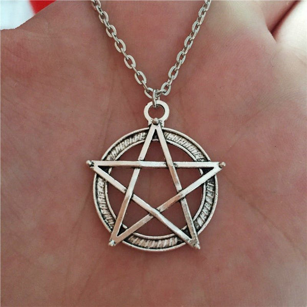 Silver/Bronze Pentagram Necklace (Free Shipping) - Necklace - Supernatural-Sickness - 3