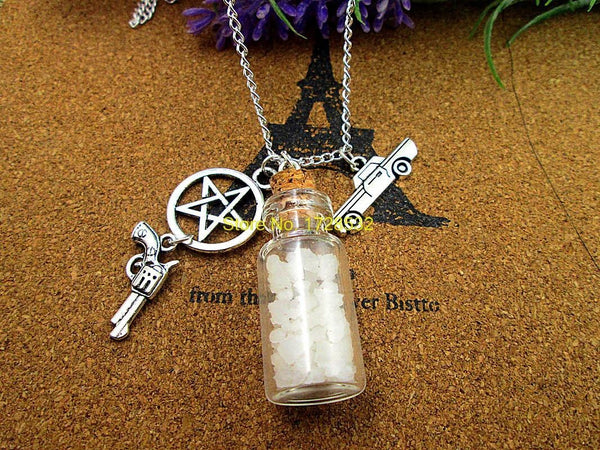 Supernatural Dean's Amulet And Salt Bottle Necklace (Free Shipping) - Necklace - Supernatural-Sickness - 4