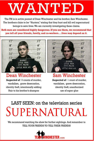 Supernatural Dean And Sam Wall Poster 40x60cm - Poster - Supernatural-Sickness