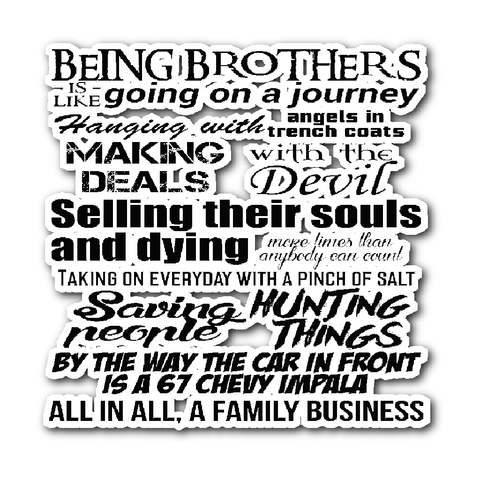 Being Brothers - Sticker - Stickers - Supernatural-Sickness