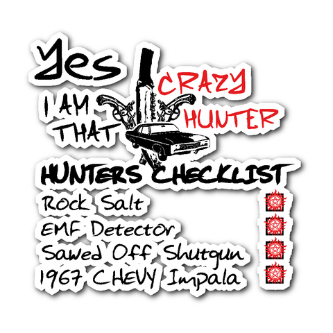 Crazy Hunter - Sticker - Stickers - Supernatural-Sickness